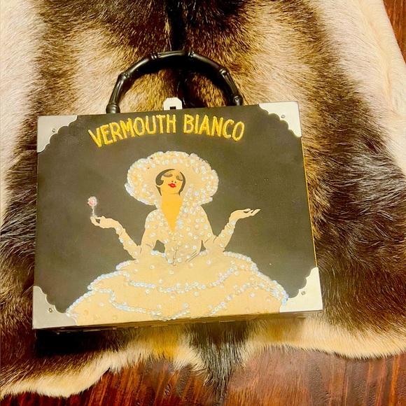 Braciano Black and Gold Cigar Box Handbag - Picture 1 of 6
